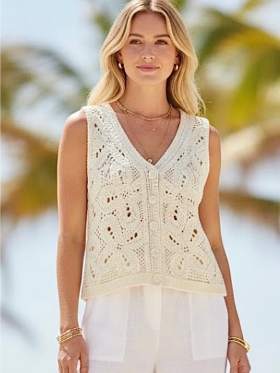 Primark Tops - Primark Cream Crochet Top